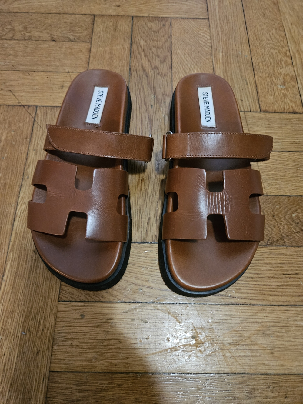 Steve Madden Mayven Leather Slide Sandals